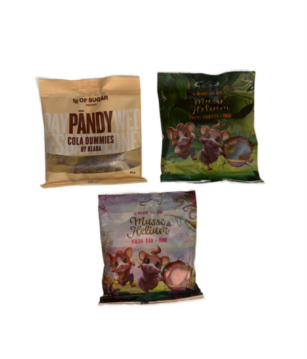 Pandy Sugar-Free Swedish Candy, All Flavors, Keto Gummy, Low Calorie Snacks, Pack of 9