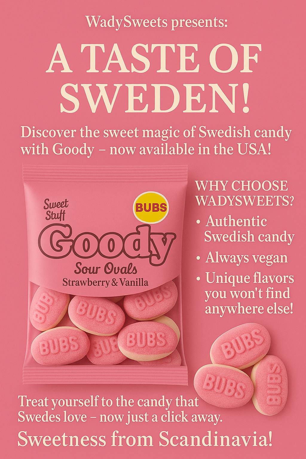 BUBS Mix Candy Bags, Sour and Sweet Flavors, 90g, Pack of 5