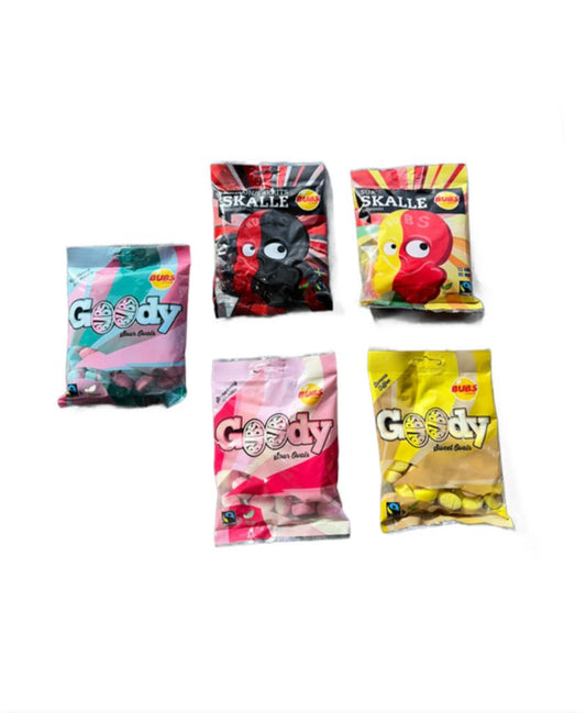 BUBS Mix Candy Bags, Sour and Sweet Flavors, 90g, Pack of 5
