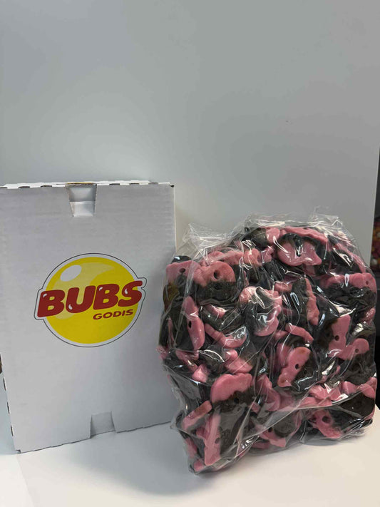 Bubs swedish Candy Raspberry Licorice Skull Foam 2.8kg