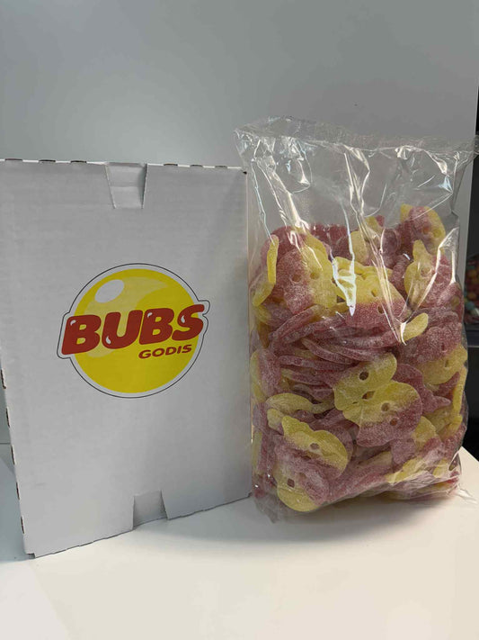 BUBS Sour Skull Swedish Candy Lemon Raspberry, 3,2 Kg